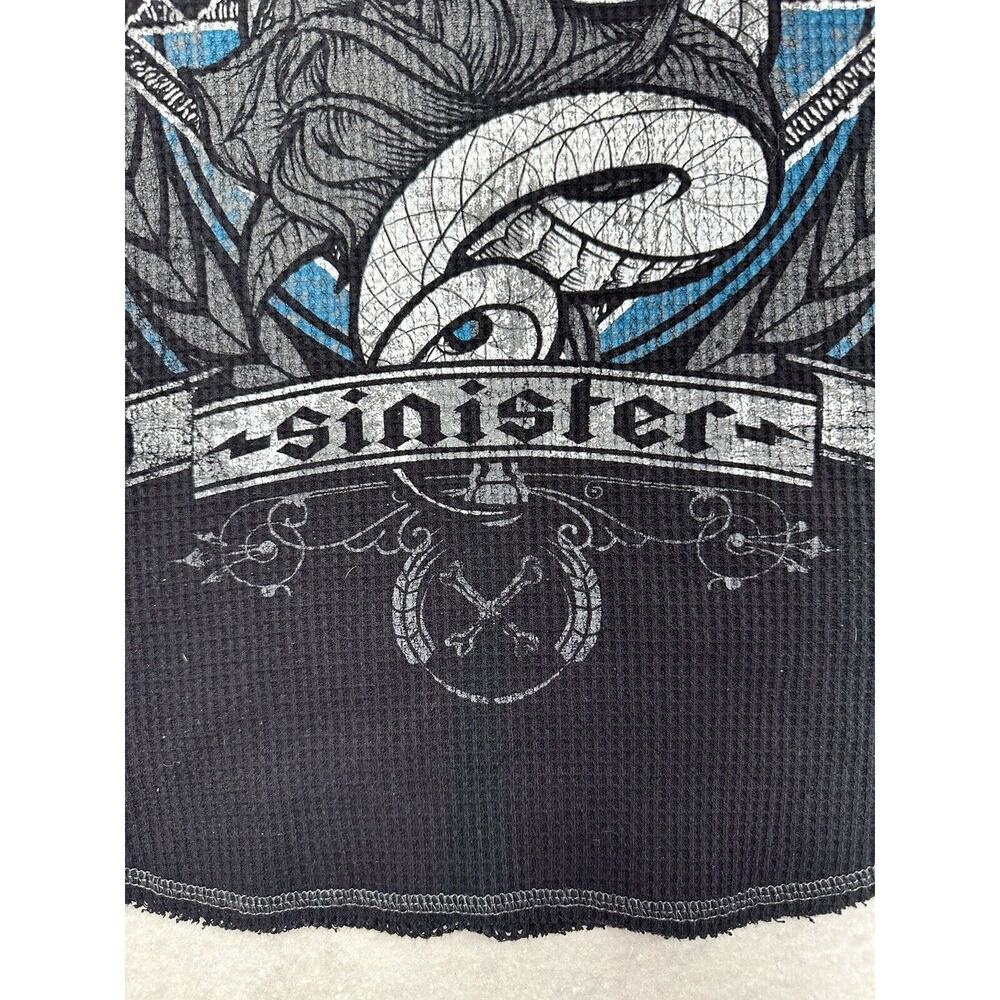 Sinister Long Sleeve Waffle Tshirt Mens Size Small Skull Snake MMA - Picture 3 of 8